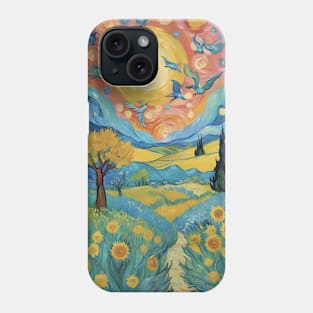 Starry Sunflower Dreams: Van Gogh's Midnight Reverie Phone Case