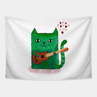 Ukulele Kitty Tapestry