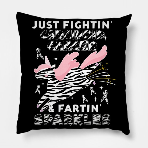 carcinoid cancer funny unicorn farting sparkles Pillow by TeesCircle