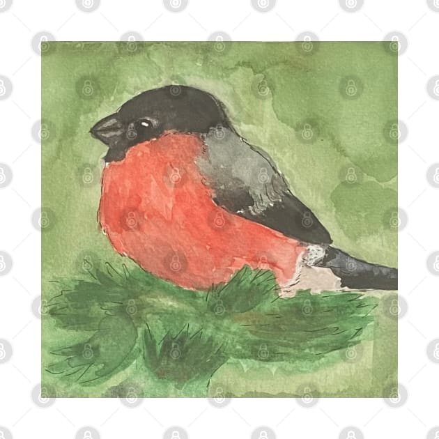 Red bird bullfinch by Awesumstore