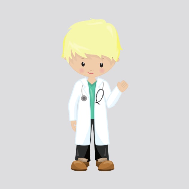 Doctor, Lab Coat, Medicine, Cute Boy, Blond Hair by Jelena Dunčević