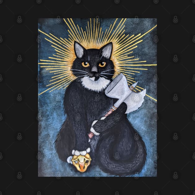 The Protector - Saintly Cat Painting by MushroomWitch