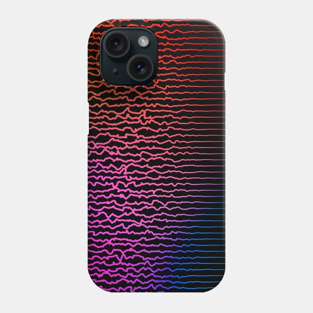 Colorful sound waves, curved lines Phone Case by BumbleBambooPrints