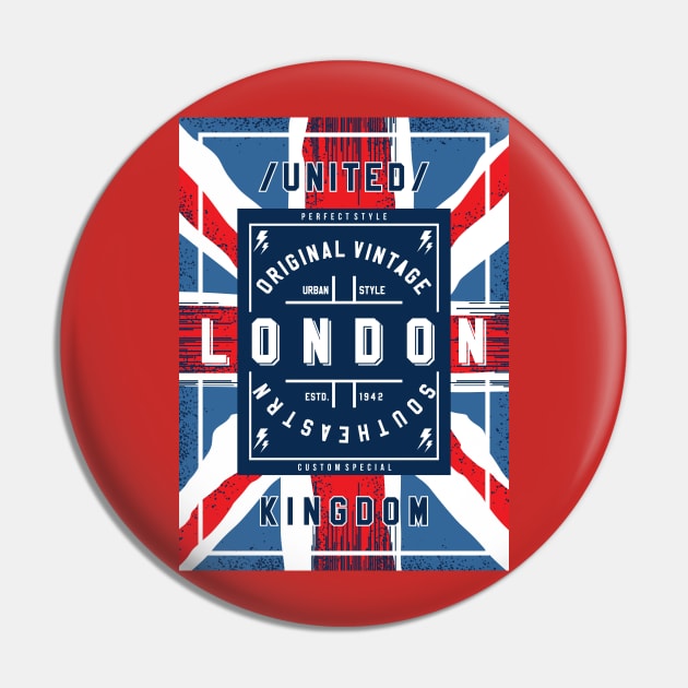 London abstract flag UK Pin by Mako Design 