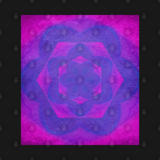 Hot pink and purple kaleidoscope with texture by hereswendy