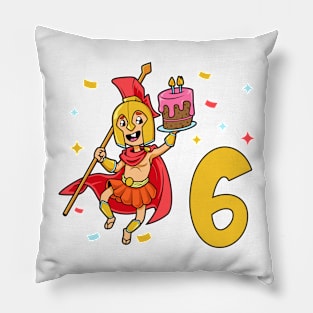 I am 6 with Spartan - kids birthday 6 years old Pillow