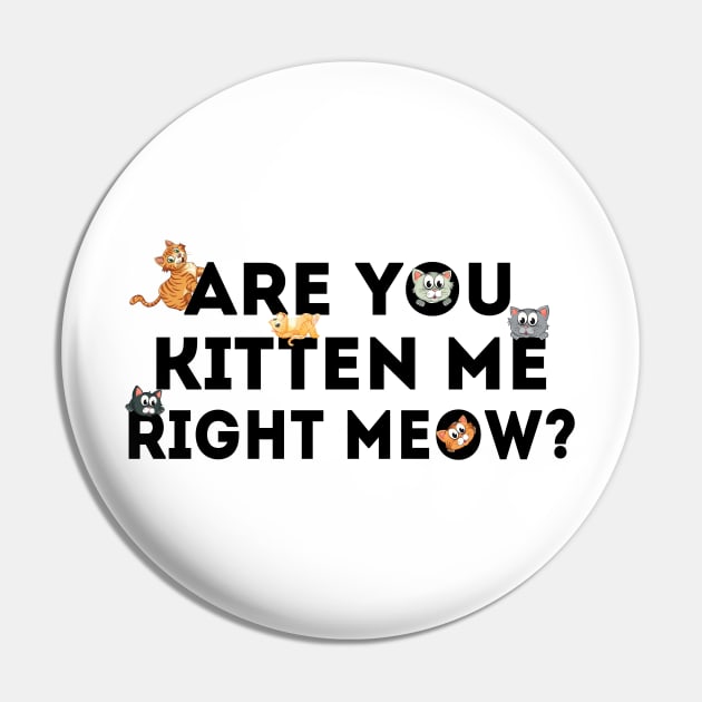 Are You Kitten Me Right Meow Pin by ZenCloak