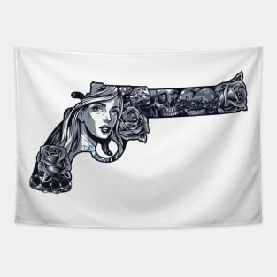 Chicano Gun Tapestry