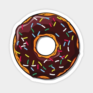 Chocolate Donut, Doughnut, Icing, Sprinkles, Glaze Magnet