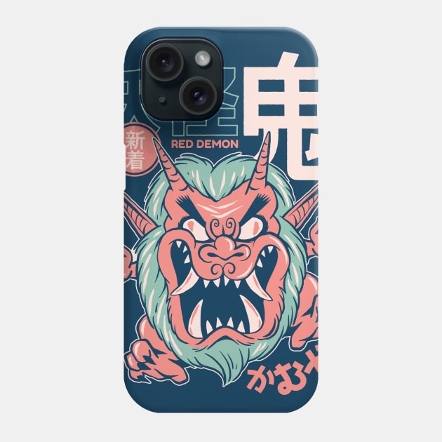 Yokai Oni Red Demon Manga Phone Case by SLAG_Creative