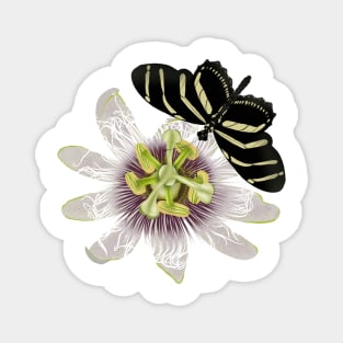 Passionfruit Vine and Zebra Longwing Butterfly Magnet