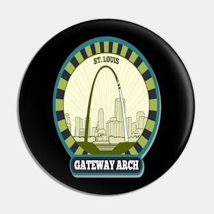 St. Louis- Gateway Arch Retro-Vintage Patch Pin