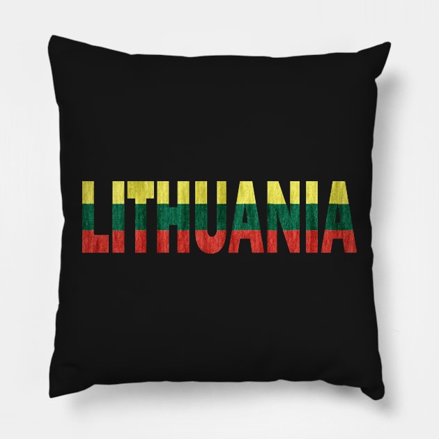 Lithuania Lithuanian Flag Lietuva Souvenir Pillow by Nirvanibex