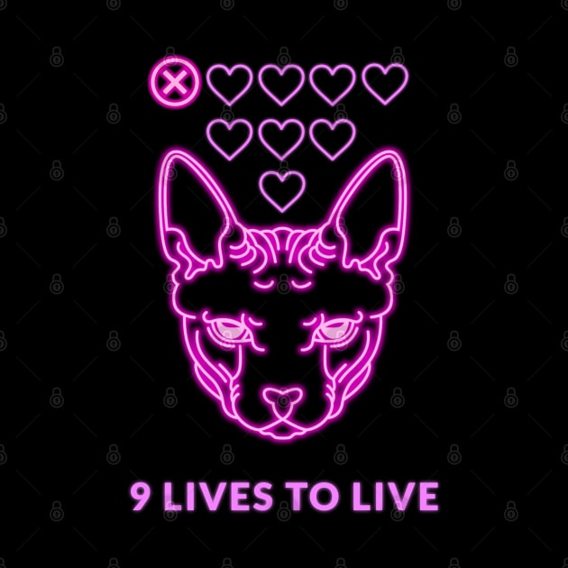 Cyber Sphynx cat: 9 Lives to live by JustJoshDesigns