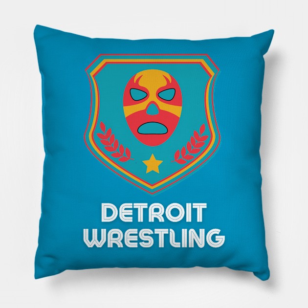 Detroit Wrestling "Slithery Teal" Pillow by DDT Shirts