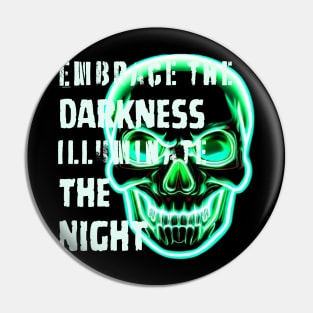 green neon skull quote Pin