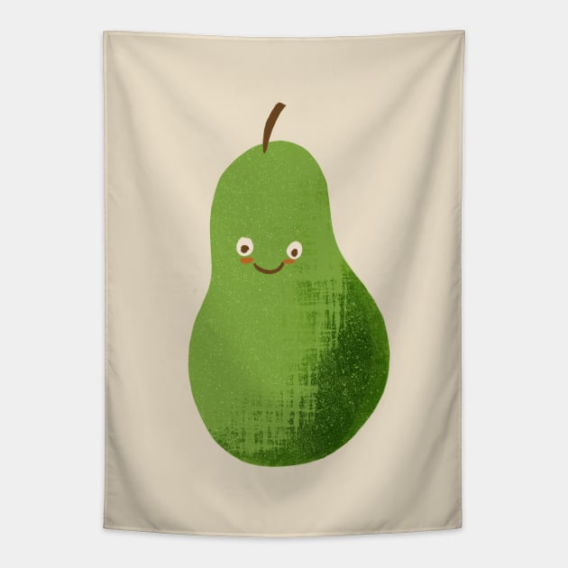 Kawaii Pear Tapestry by latheandquill