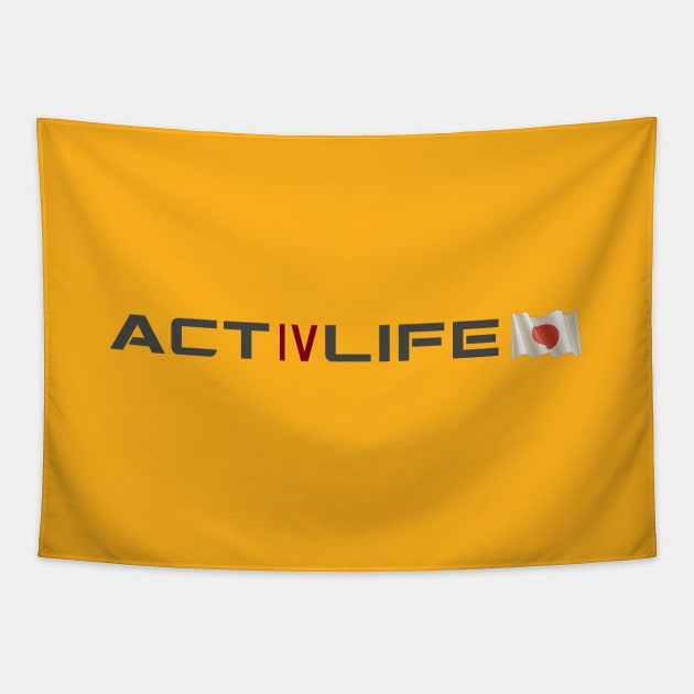 Assured Outfit by Activlife Wear Japan Japanese Flag Tagline Logo Sports Branding Tapestry by ActivLife