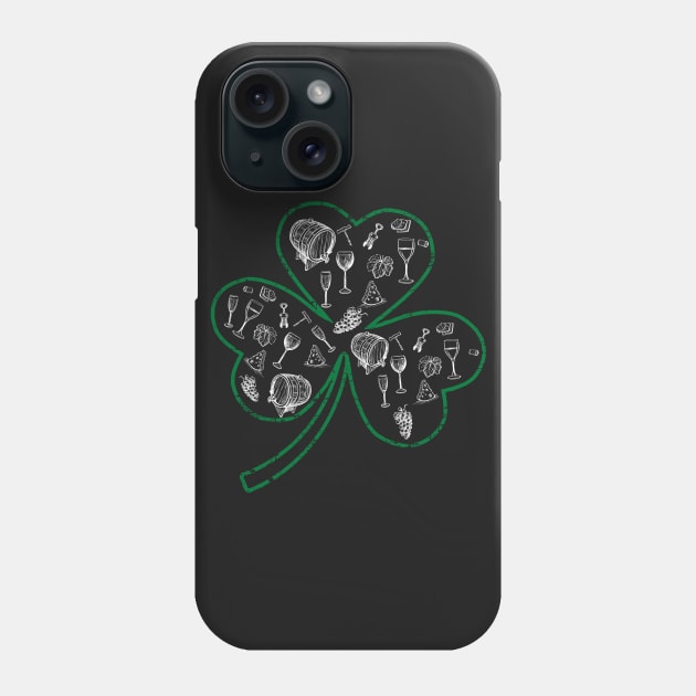 Irish Shamrock Wine Lover T-Shirt Phone Case by TeeLovely