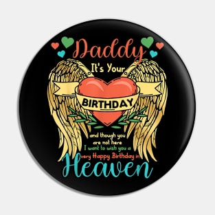 Birthday to Angel in Heaven Heart Wing Pin