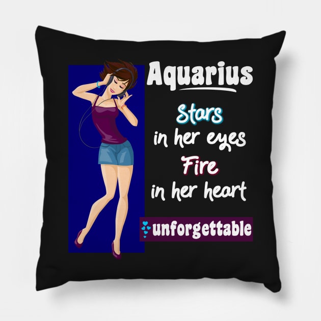 Aquarius Girl Pillow by CeeGunn