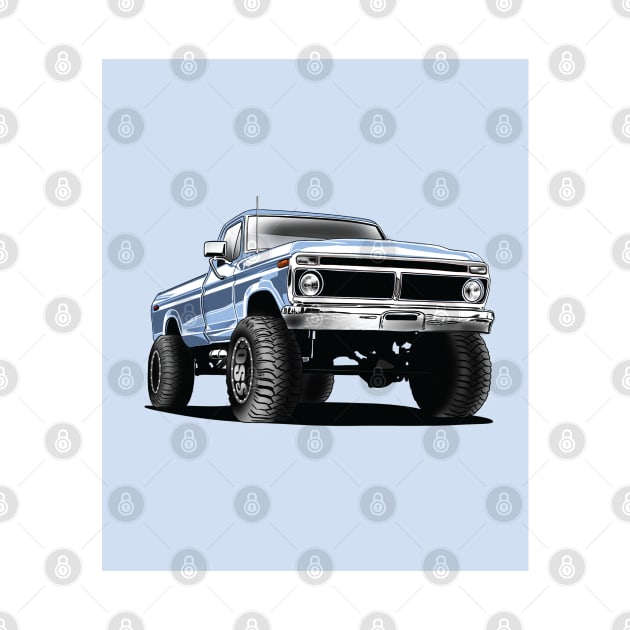 ford f250 obs truck blue poster by naquash