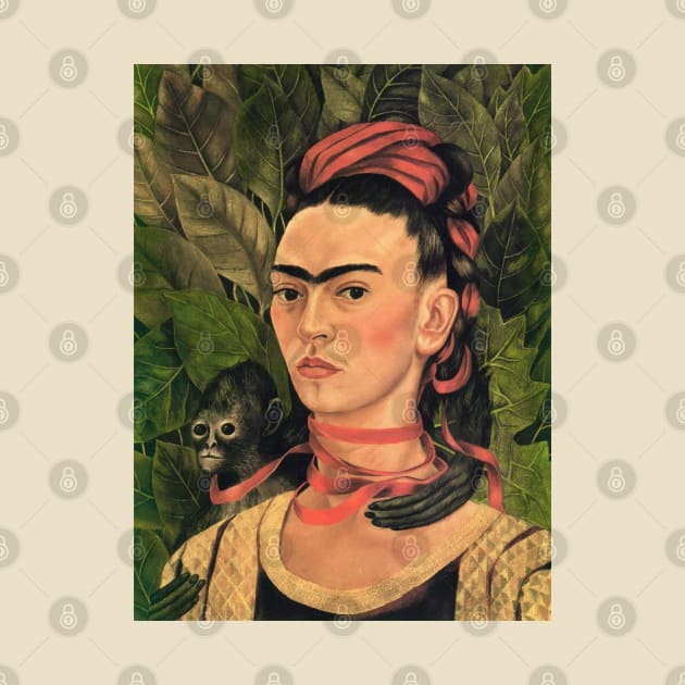 Self Portrait with Monkey by Frida Kahlo by FridaBubble