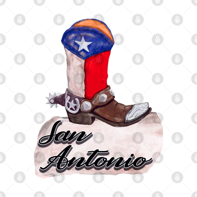 San Antonio Texas Cowboy Boot by TravelTime