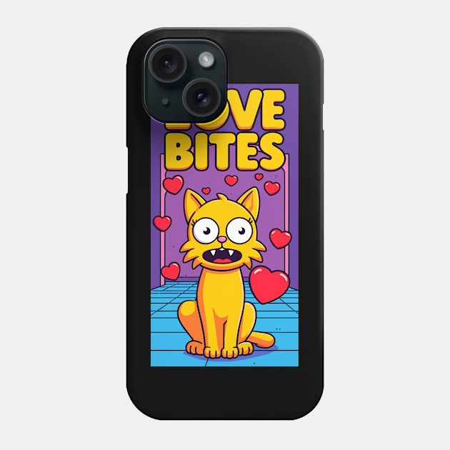 Love bites, Sarcastic cat Phone Case by PrintSoulDesigns