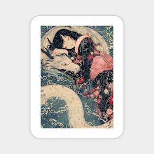 Geisha dragon in water 7203 Magnet