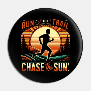 Running vintage style , Trail runner adventure Pin