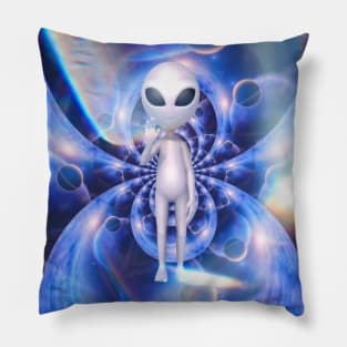 Alien in Space Fractal Pillow