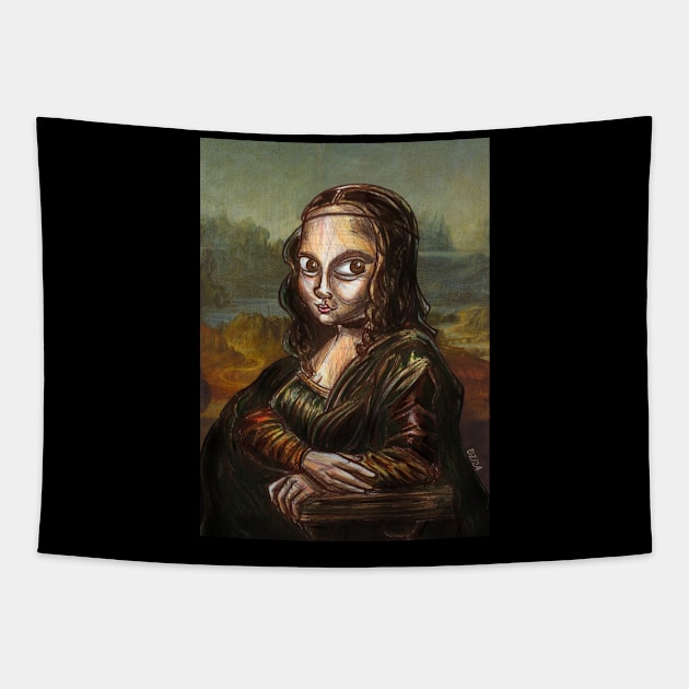 Gioconda Caricature Tapestry by CIZDIBUJOS