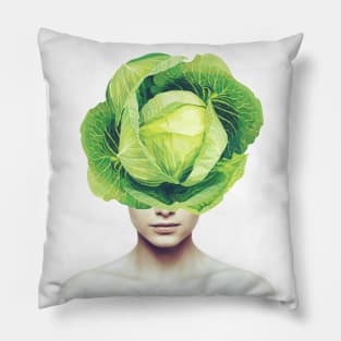 Cabbage head portrait Pillow