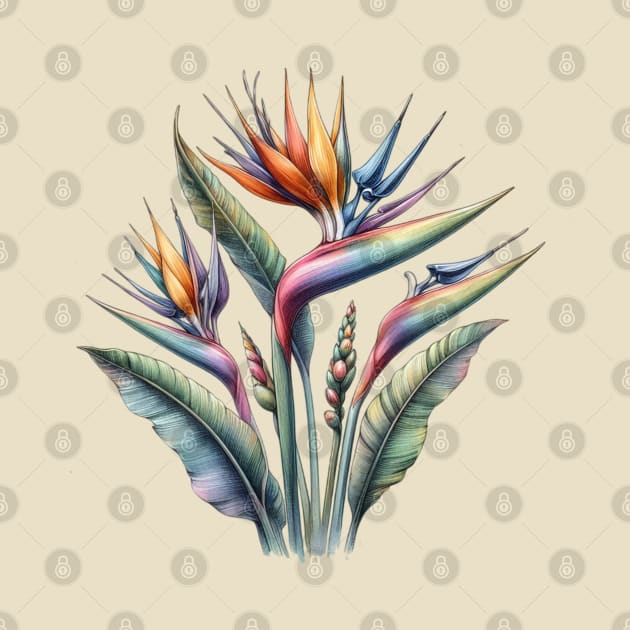 Bird of Paradise, Watercolor Botanical by Nancy 