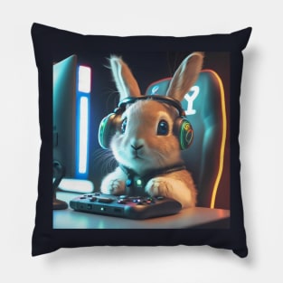 Gamer rabbit Pillow