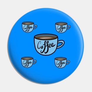 Coffee pattern in blue Pin