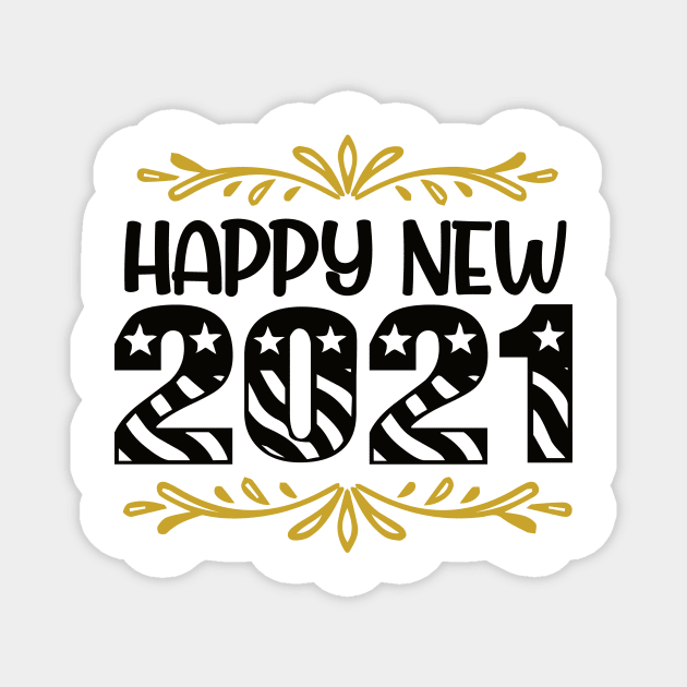 Happy 2021 Magnet by Shop Ovov