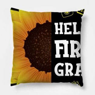 Hello First Grade Shirt 1st Grade Back To School Sunflower Gift Pillow