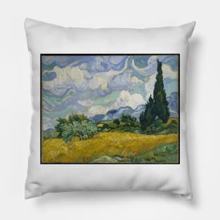 Wheat Field with Cypresses Pillow