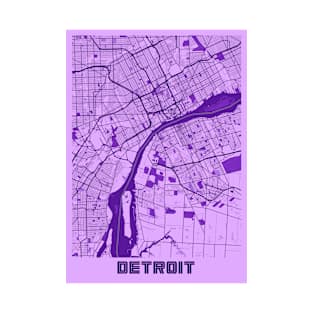 Detroit - Michigan Lavender City Map T-Shirt