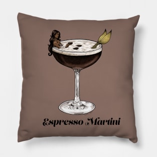 Espresso Martini Cocktail Mermaid Pillow