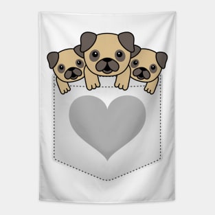 puppies in shirt pocket Tapestry