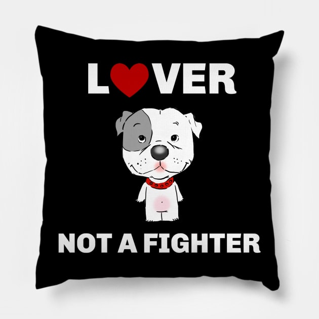 Cute Pitbull, Cute Pittie, Pitbull Lover, Cartoon Pitbull Pillow by sockdogs