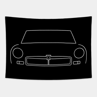 MGB classic car outline graphic (white) Tapestry