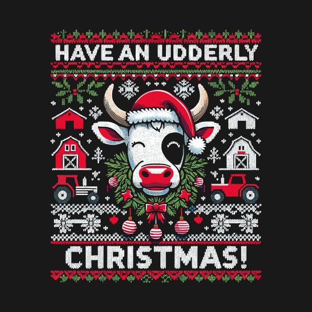 Funny Ugly Christmas Cow Holiday Design by Indigo Lake