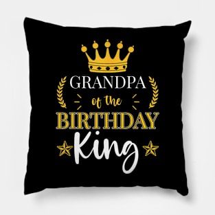 Grandpa Of The Birthday King Party Bday Celebration Pillow