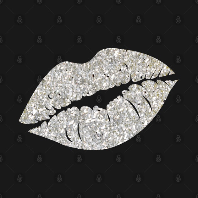 Silver Faux Glitter Lips by Felicity-K