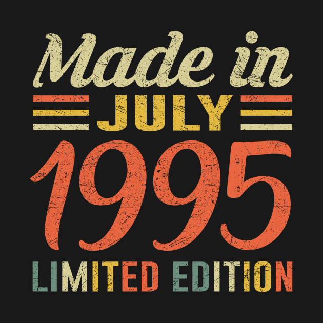 July 1995 T Shirt 24th Birthday Decorations Born In 1995 Made In