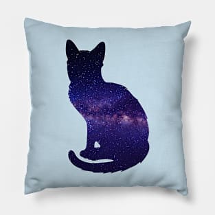 Galaxy Cat Silhouette Pillow